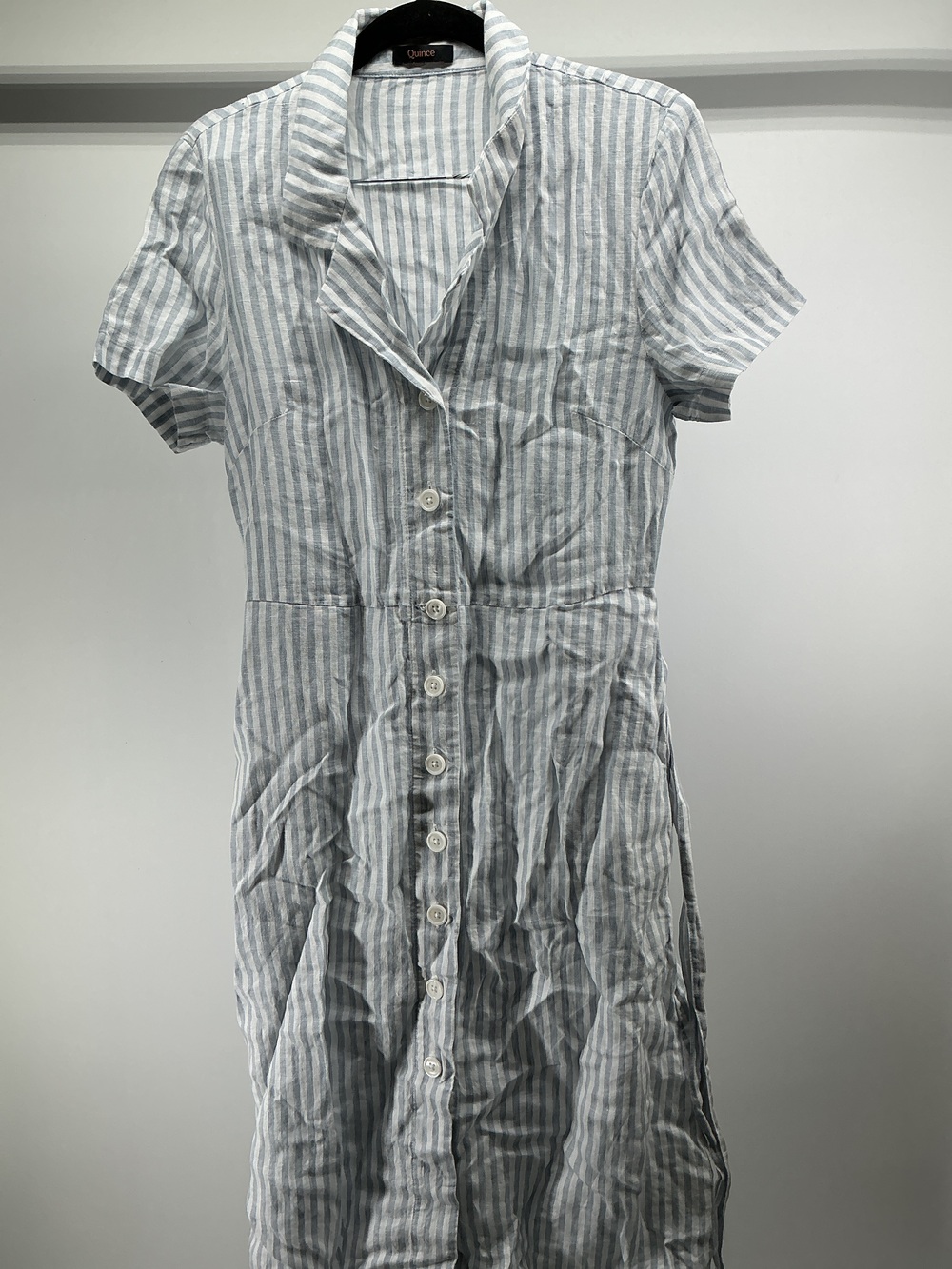 100% European Linen Button Front Dress